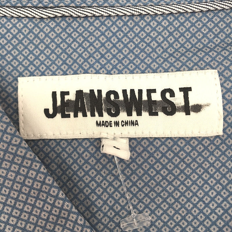 Jeanswest Blue Grey Dotted 100% Cotton Long Sleeve Casual Shirt Mens Size L NEW