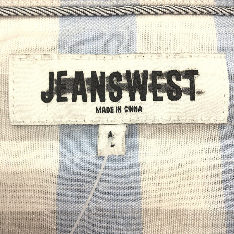 Jeanswest White Checkered 100% Cotton Long Sleeve Casual Shirt Mens Size L NEW
