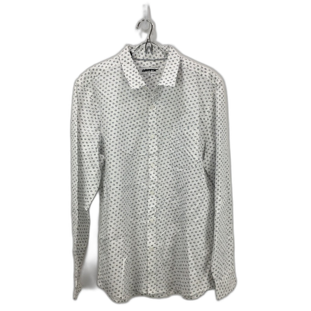 Jeanswest White & Blue Dot 100% Cotton Long Sleeve Casual Shirt Mens Size L NEW