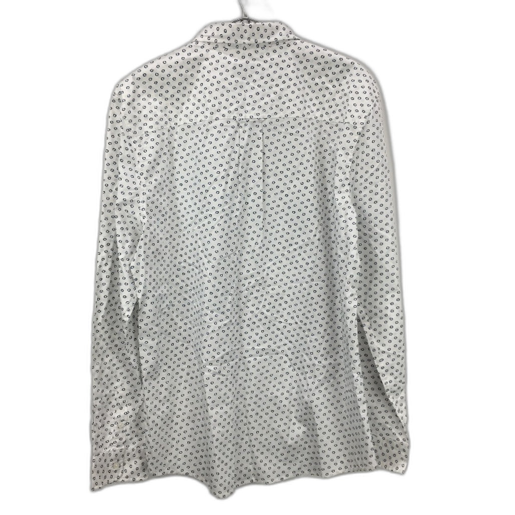 Jeanswest White & Blue Dot 100% Cotton Long Sleeve Casual Shirt Mens Size L NEW