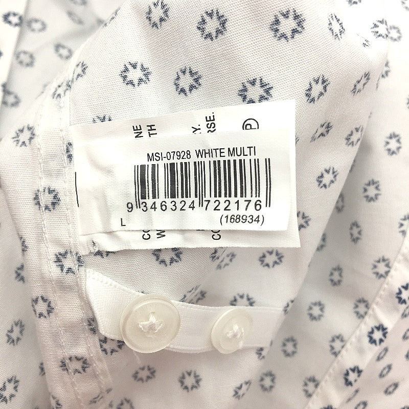 Jeanswest White & Blue Dot 100% Cotton Long Sleeve Casual Shirt Mens Size L NEW