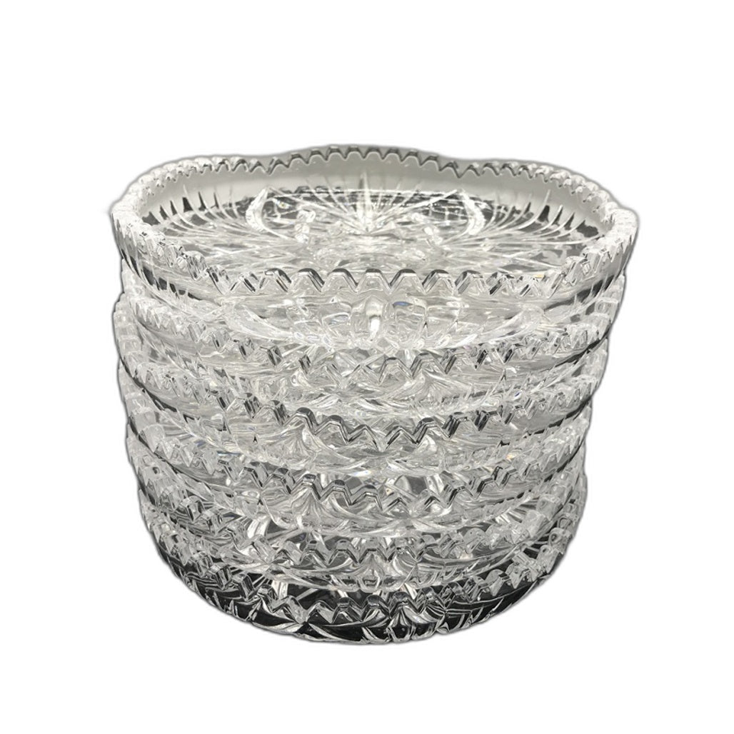 VINTAGE 6 Piece Made IN Germany Crystal Cut Glass Fancy Dish Set