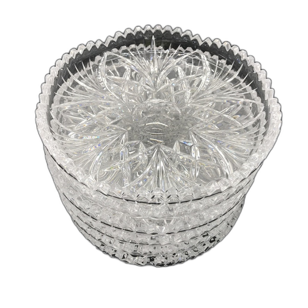 VINTAGE 6 Piece Made IN Germany Crystal Cut Glass Fancy Dish Set