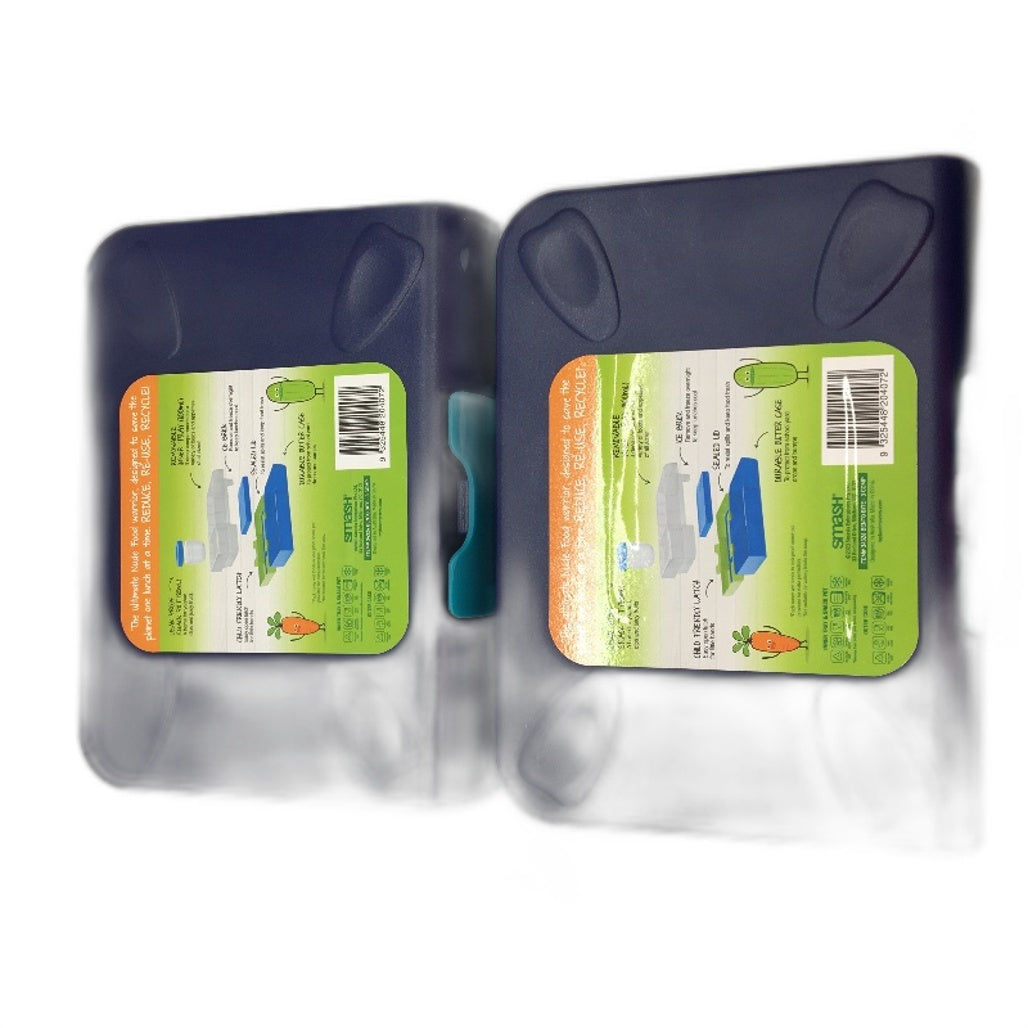 2 Pack Smash Teal & Navy Bento Bite 3 Compartment Lunch Box BPA Free NEW