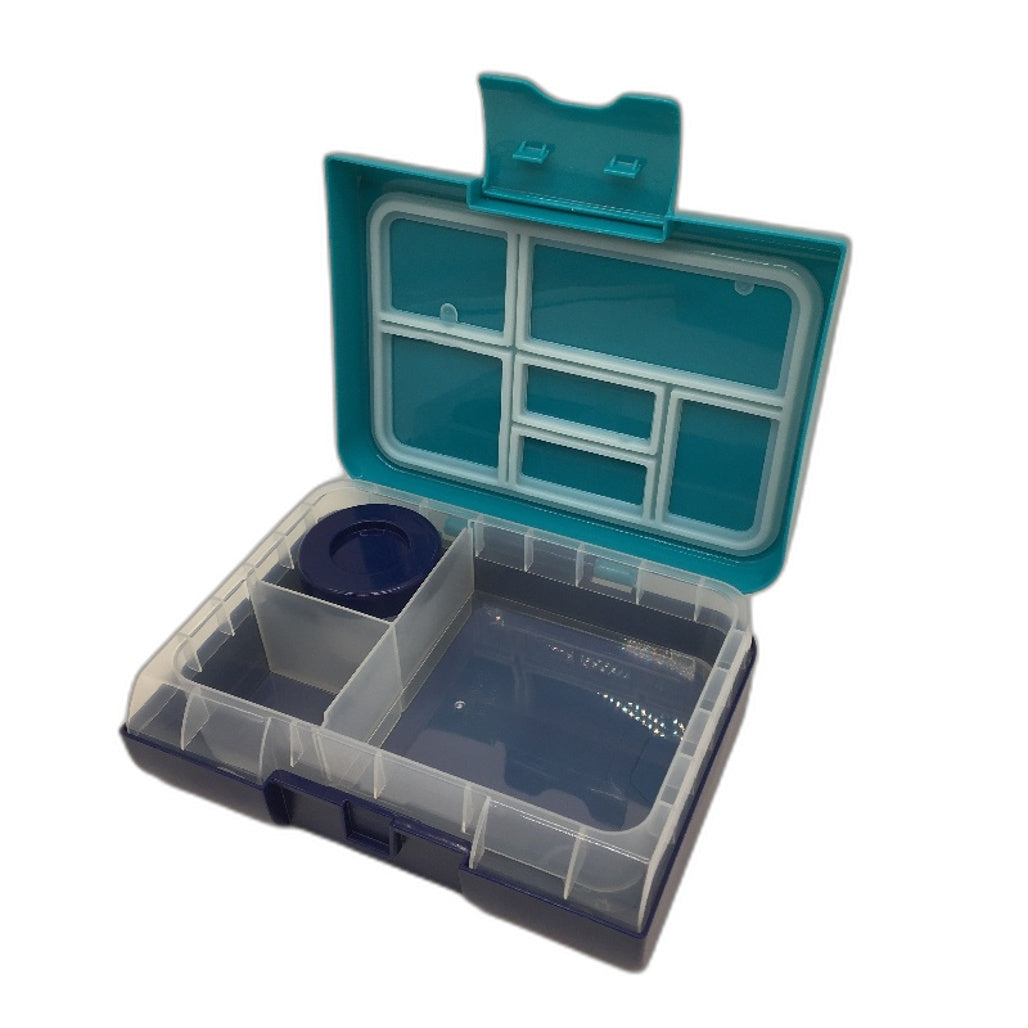 2 Pack Smash Teal & Navy Bento Bite 3 Compartment Lunch Box BPA Free NEW