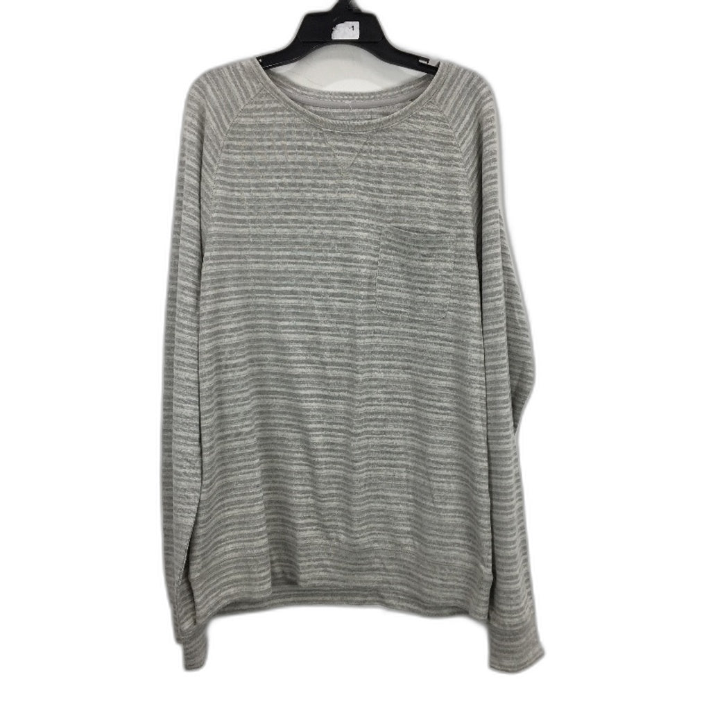 Jeanswest Grey White Striped Thin Scoopneck Shirt Sweater Mens Size Large NEW