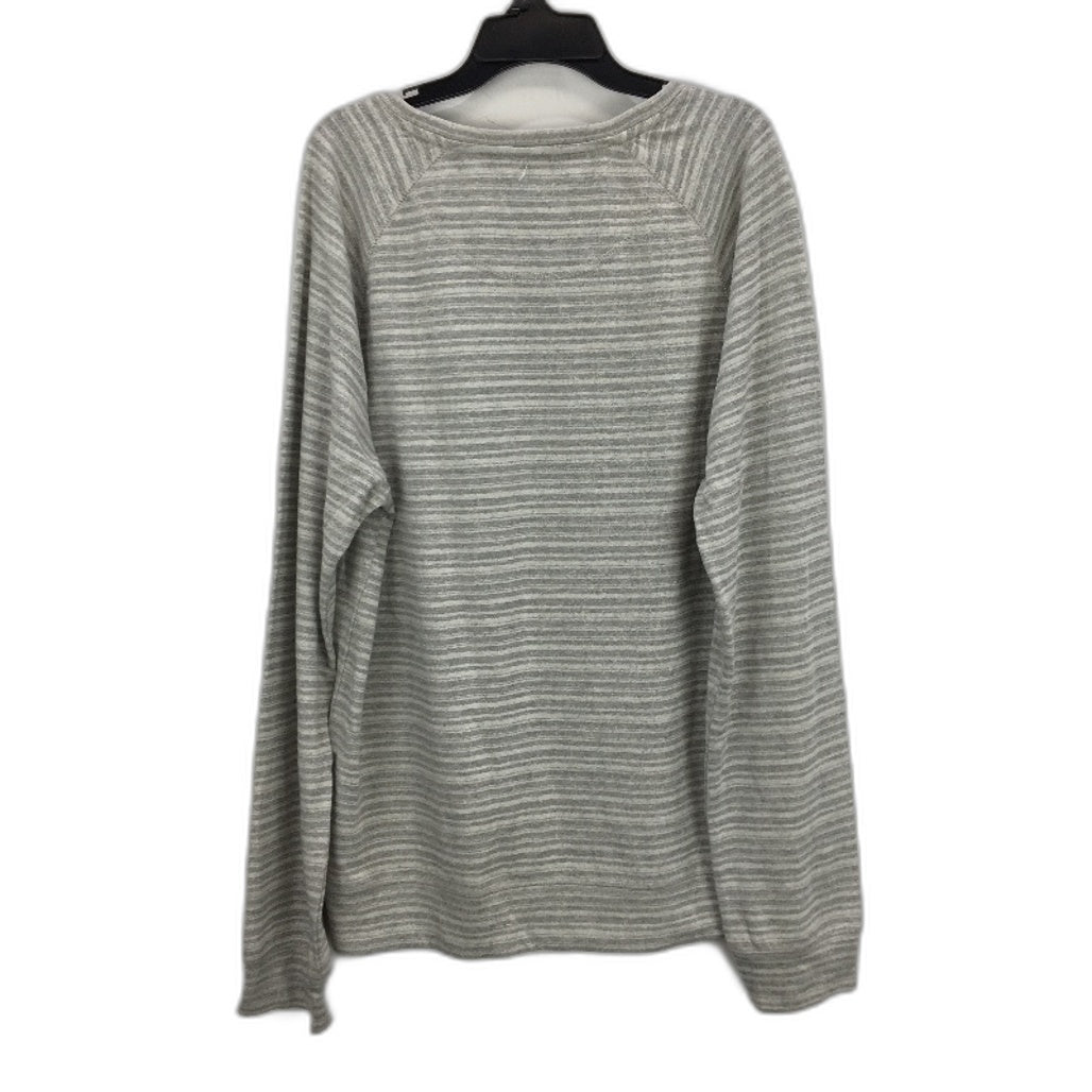 Jeanswest Grey White Striped Thin Scoopneck Shirt Sweater Mens Size Large NEW