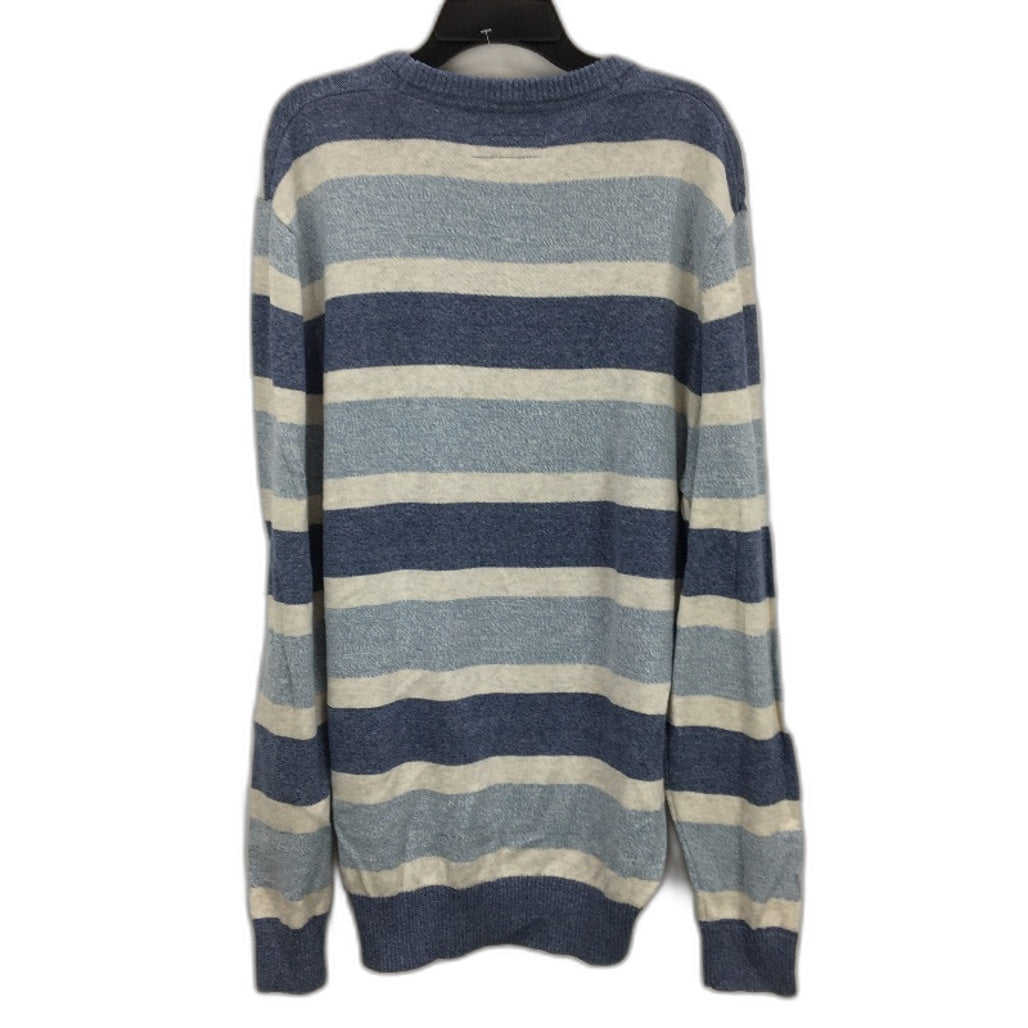 Jeanswest Blue White Striped Cotton Knit Crewneck Sweater Mens Size Medium NEW