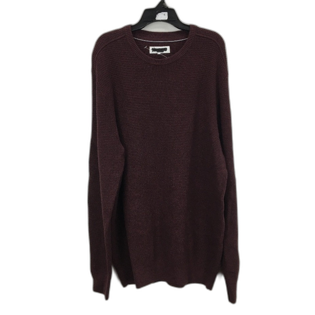 Jeanswest Elmore Burgundy Textured Crew Waffle Knit Sweater Mens Size Large NEW