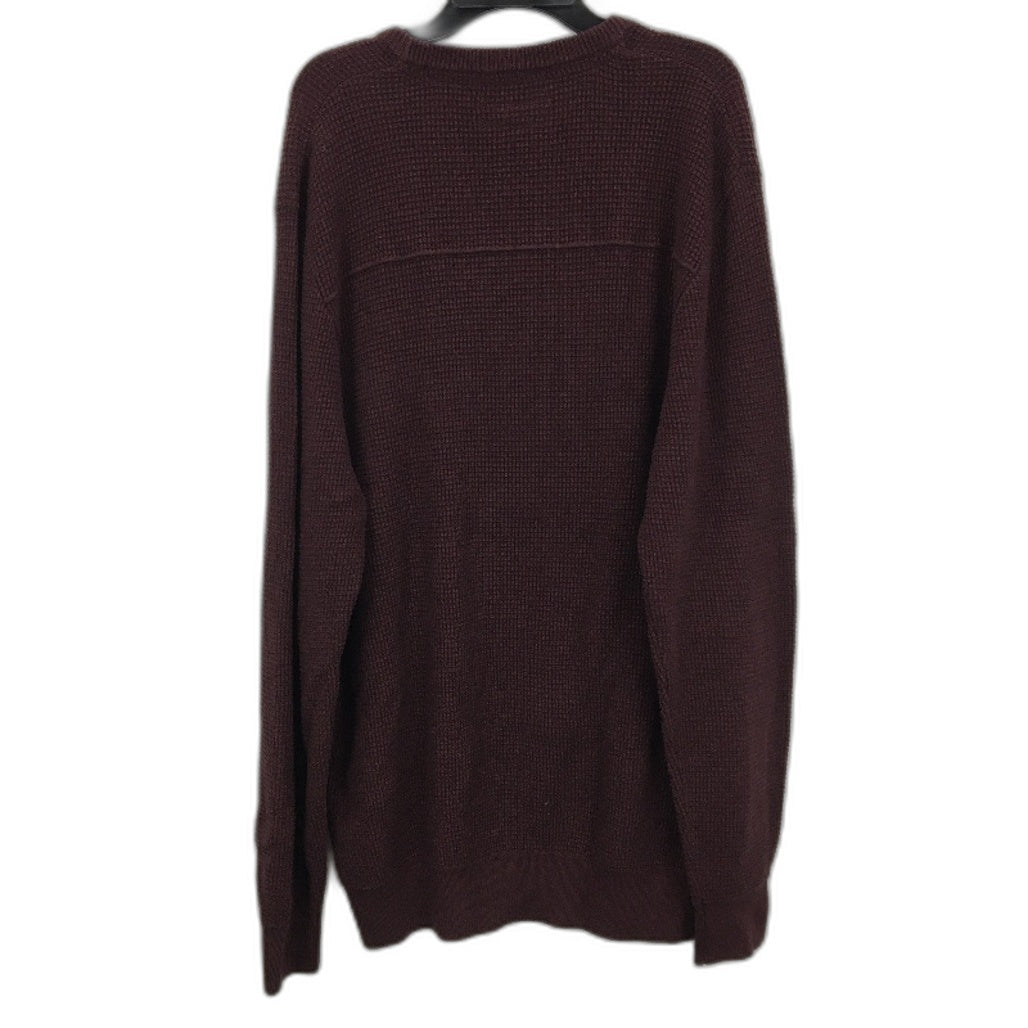 Jeanswest Elmore Burgundy Textured Crew Waffle Knit Sweater Mens Size Large NEW