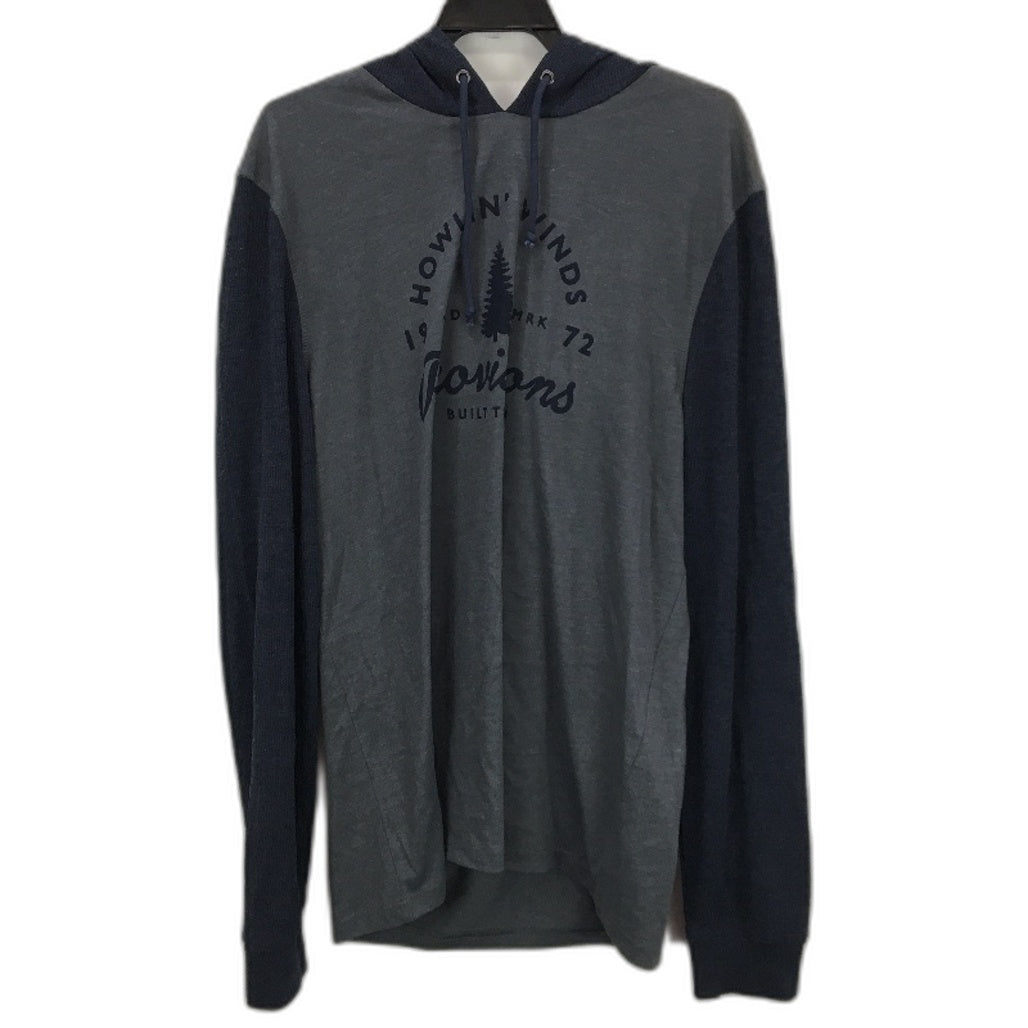 Jeanswest Howlin Winds Text Graphic Grey & Navy Thin Hoodie Mens Size Large NEW
