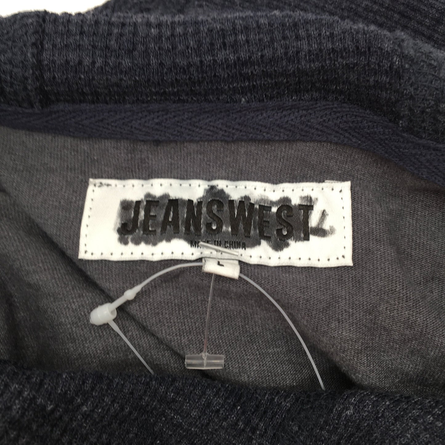 Jeanswest Howlin Winds Text Graphic Grey & Navy Thin Hoodie Mens Size Large NEW