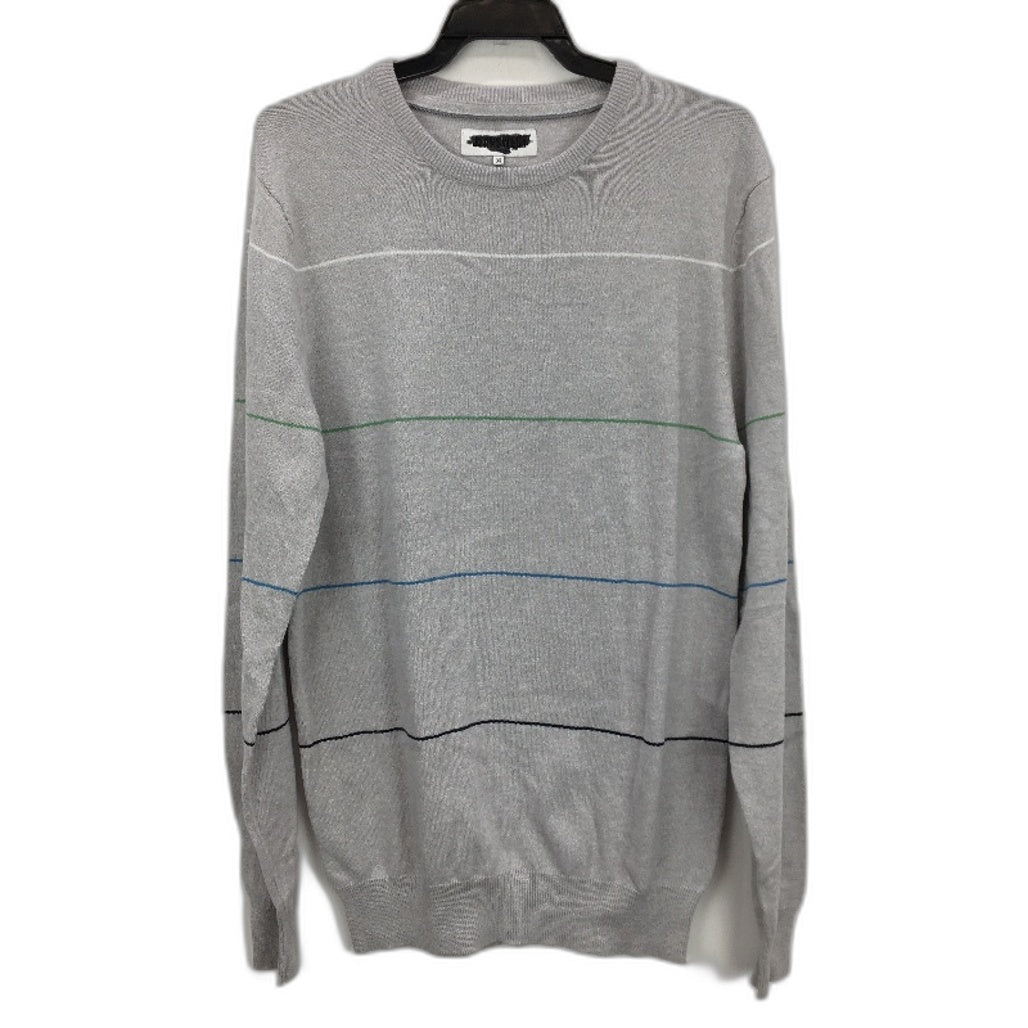 Jeanswest Fairfield Stripe Grey Cotton Crew Knit Sweater Mens Size XS NEW