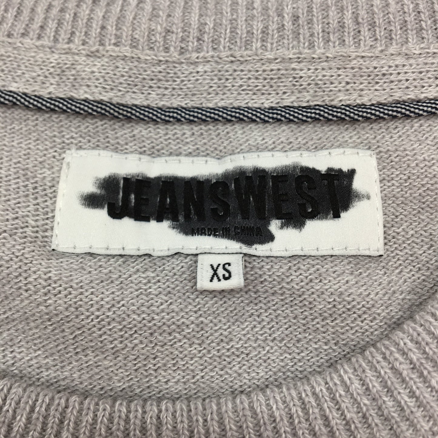 Jeanswest Fairfield Stripe Grey Cotton Crew Knit Sweater Mens Size XS NEW