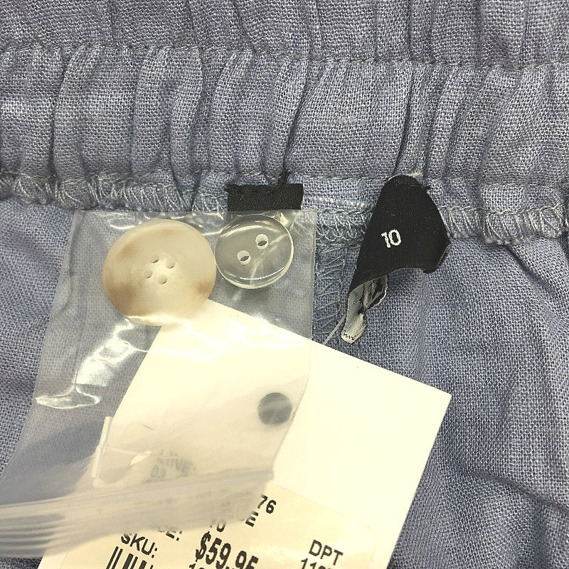 Dotti Hazel Blue Linen Blend Stretch High Waisted Shorts Ladies Size AU 10 NEW