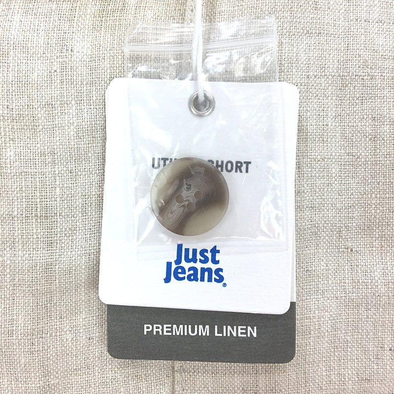 Just Jeans Tan Premium Linen Stretch High Rise Shorts Ladies Size AU 24 NEW