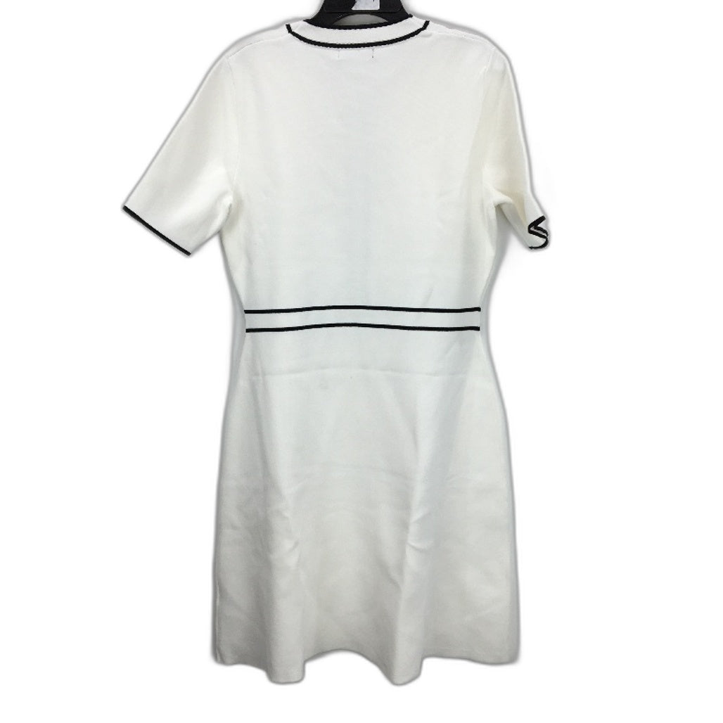 Portmans White Gold Buttoned Shortsleeve Mini Dress Ladies Size Medium NEW