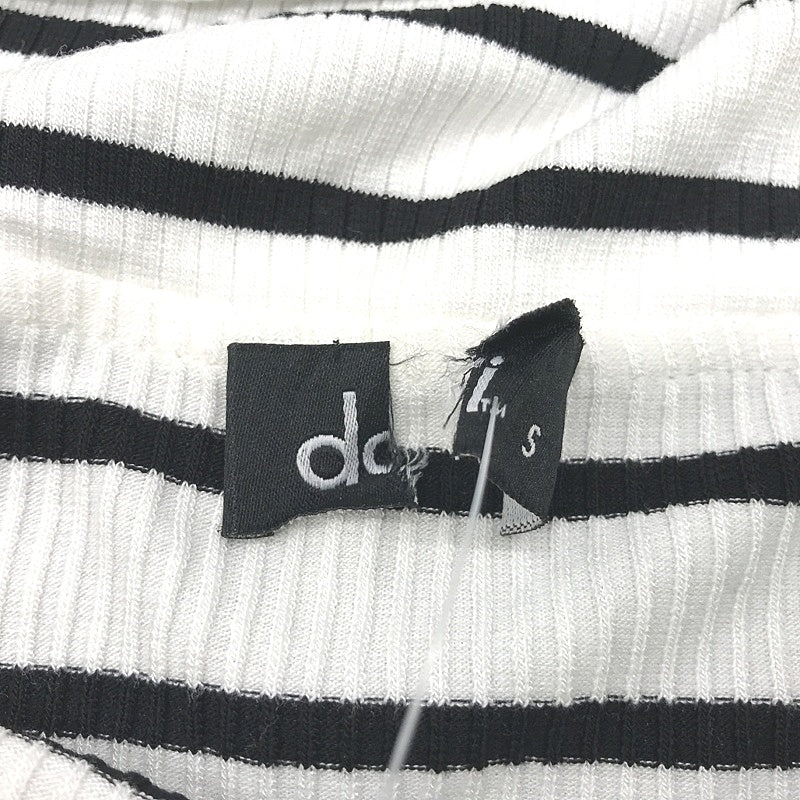 Dotti Black&White Striped Off-Shoulder Short Sleeve Stretch Top Ladies Sz S NEW