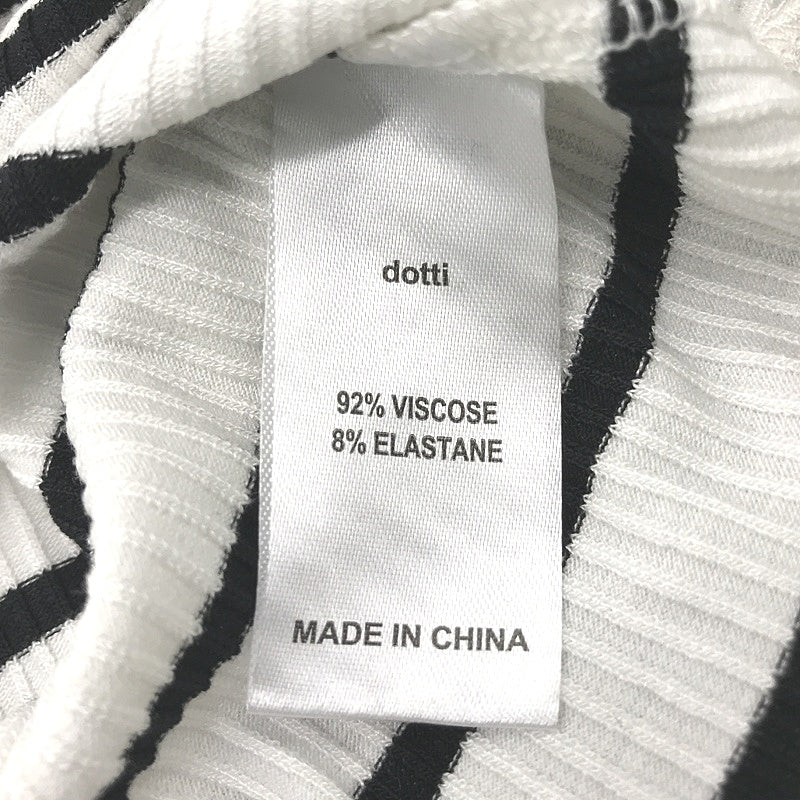 Dotti Black&White Striped Off-Shoulder Short Sleeve Stretch Top Ladies Sz S NEW