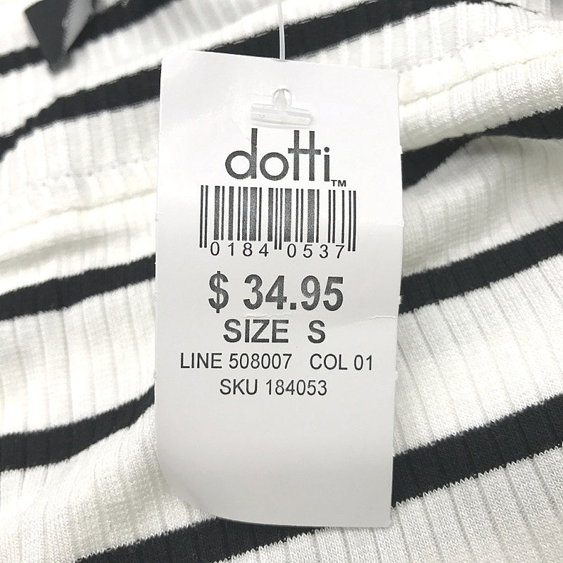 Dotti Black&White Striped Off-Shoulder Short Sleeve Stretch Top Ladies Sz S NEW