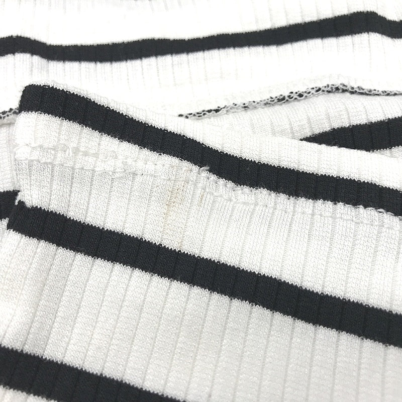 Dotti Black&White Striped Off-Shoulder Short Sleeve Stretch Top Ladies Sz S NEW