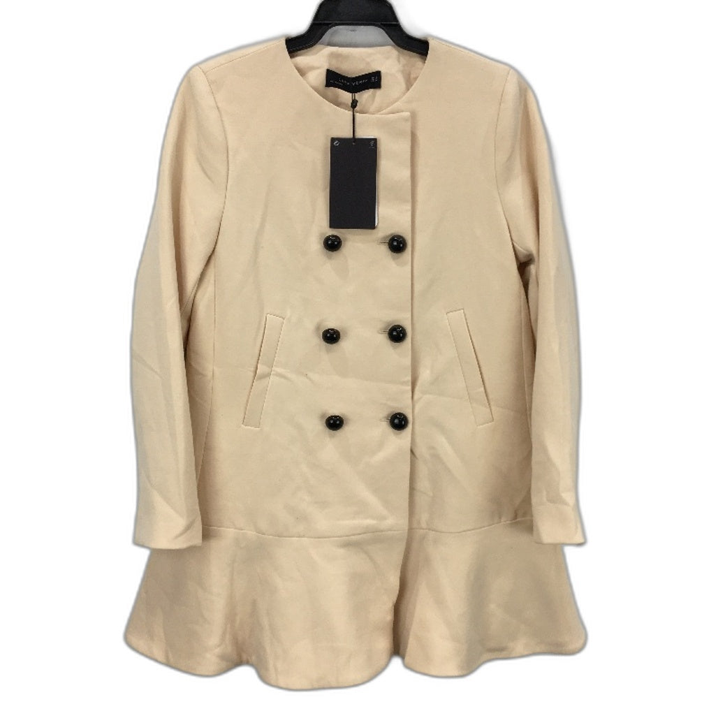Zara Dome Button Flared Beige Double Breasted Blazer Ladies Size Small NEW