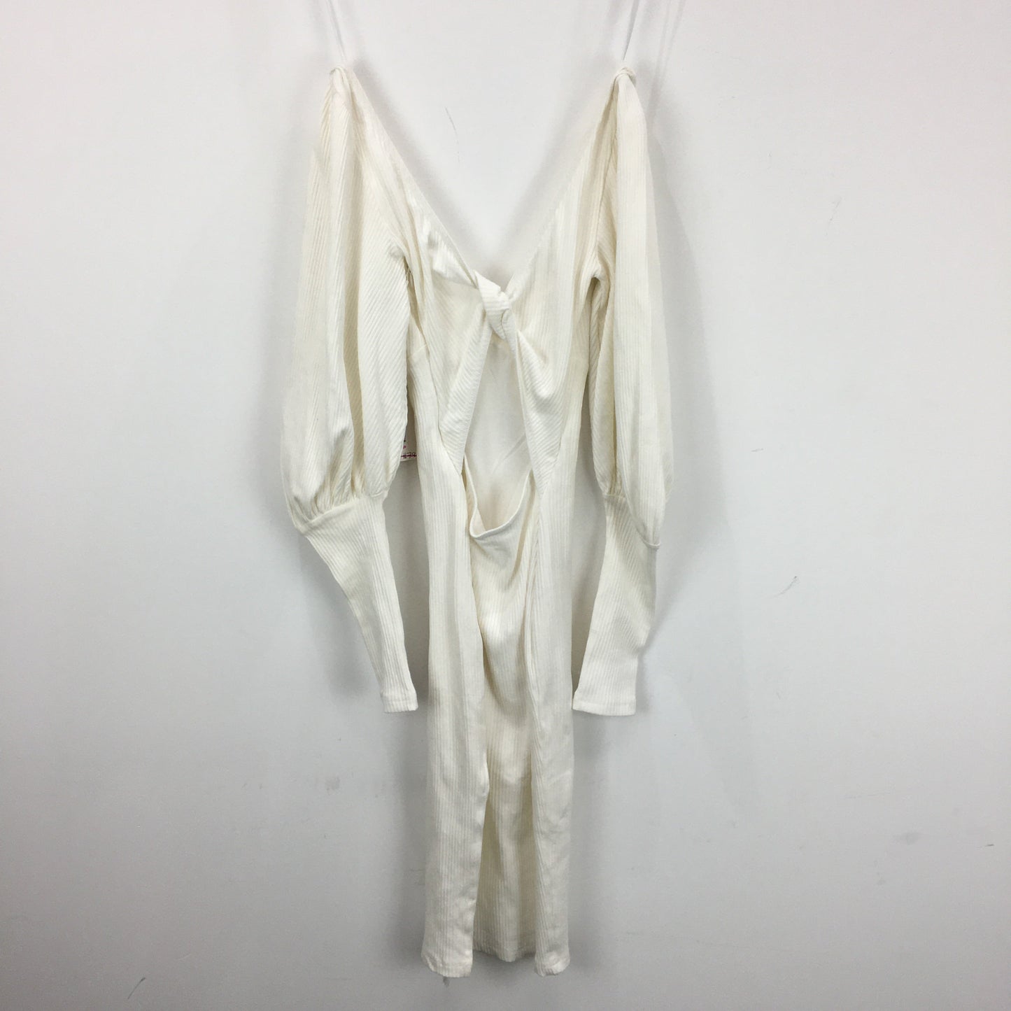 Saints & Secrets Ribbed White Puffy Sleeve Midi Dress Ladies Size AU 6 NEW