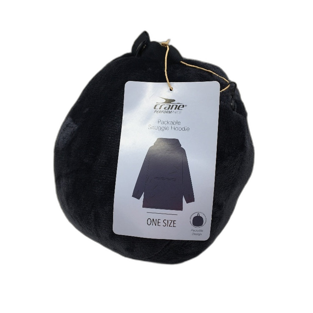 Crane Performance Fluffy Navy Front Pocket Packable Snuggle Hoodie One Size NEW