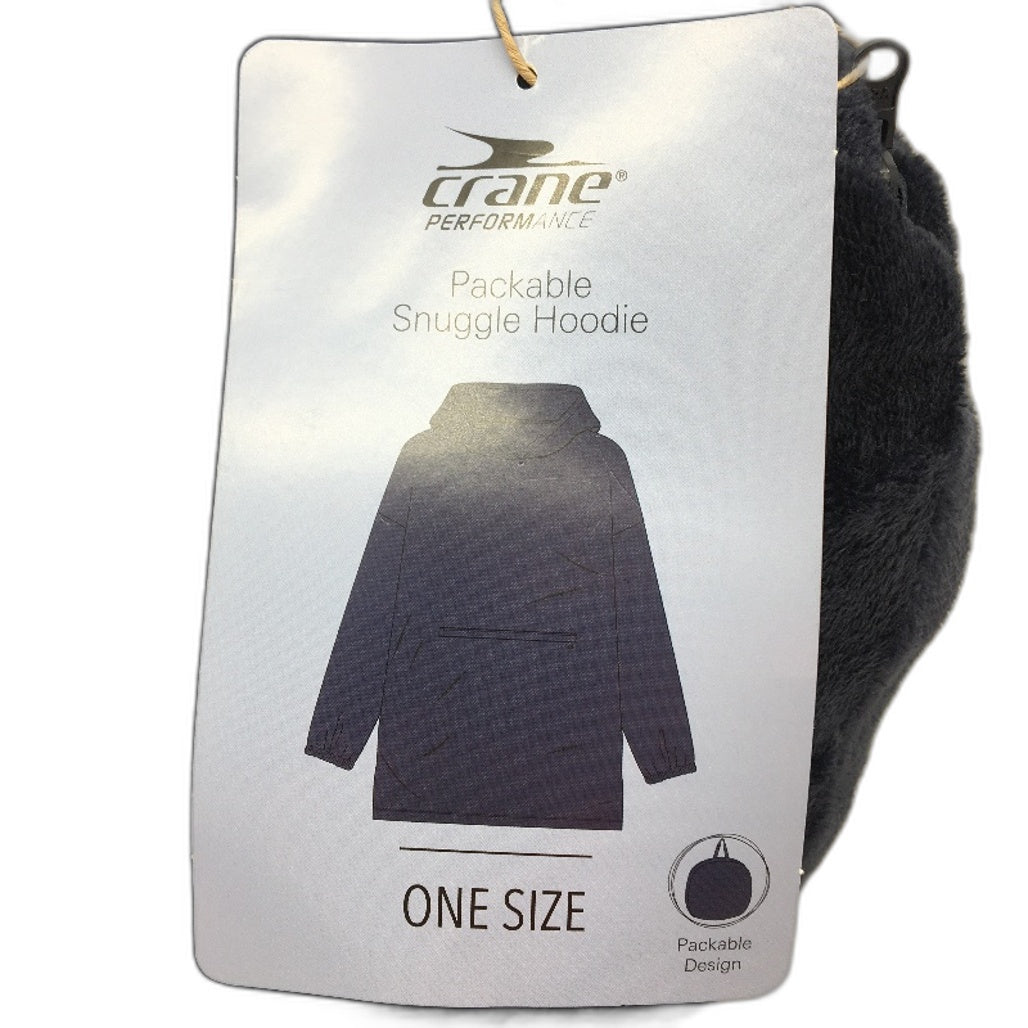 Crane Performance Fluffy Navy Front Pocket Packable Snuggle Hoodie One Size NEW