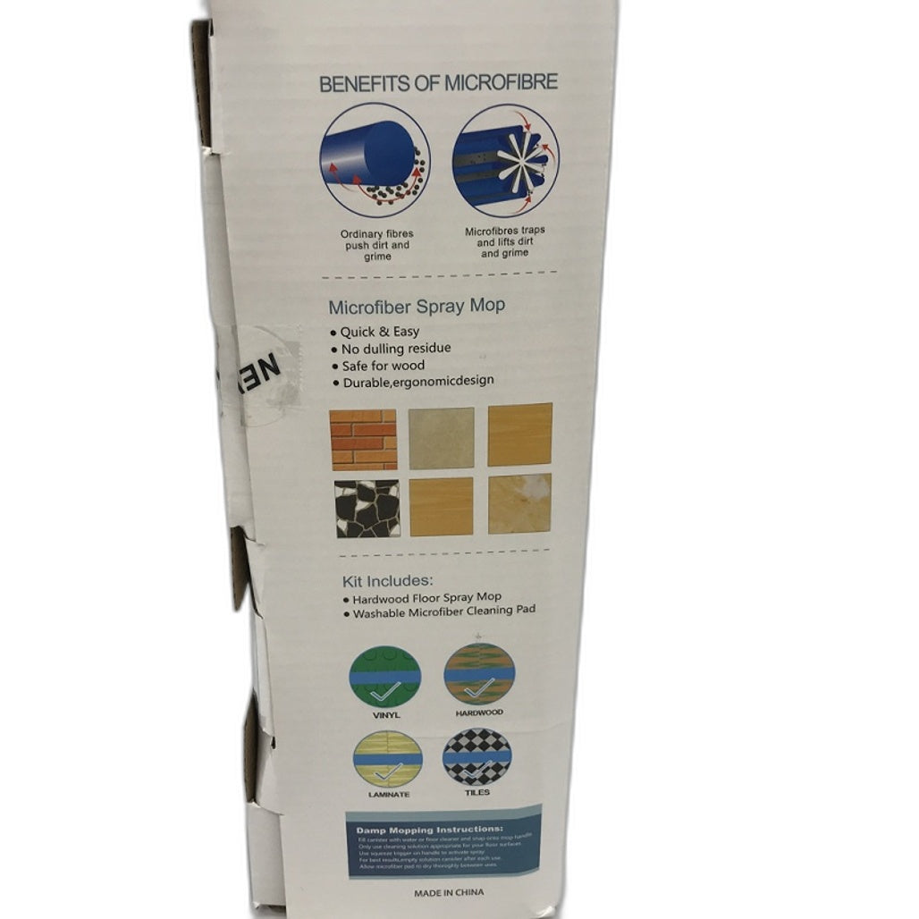 2-in-1 Blue & Grey Microfibre Spray Mop with Refillable Spray Bottle DEMO