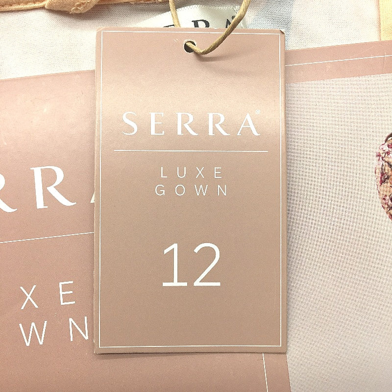 Serra Peach Floral Tie Waste Soft Luxe Gown Ladies NEW