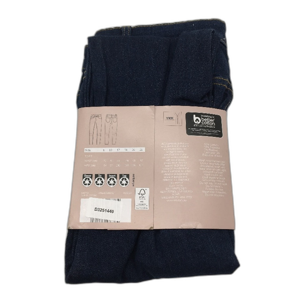 Serra Full Length Cotton Blend Dark Blue Denim Jeans Ladies Size 8 NEW