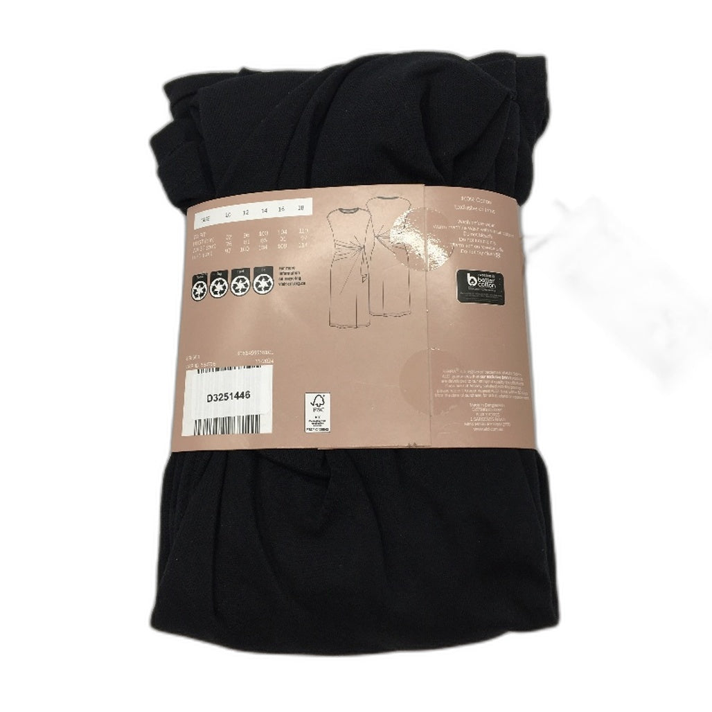 Serra Black Tie Hip Accented Stretch Summer Dress Ladies Size 14 NEW