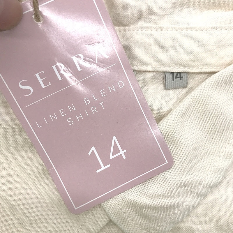 Serra Light And Cool Linen Blend Cream Cuff Sleeve Shirt Ladies NEW