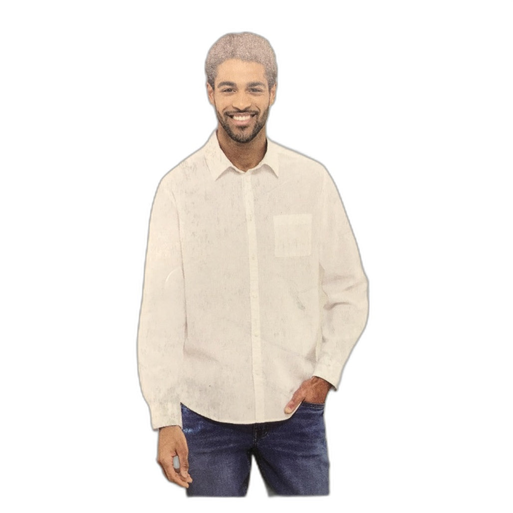 Westbay Light And Cool Linen Blend White Long Sleeve Shirt Mens NEW