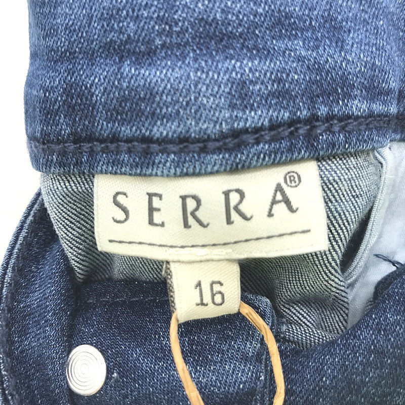 Serra Dark Blue Denim Shorts Double Button Zip-Up Closure Ladies  NEW