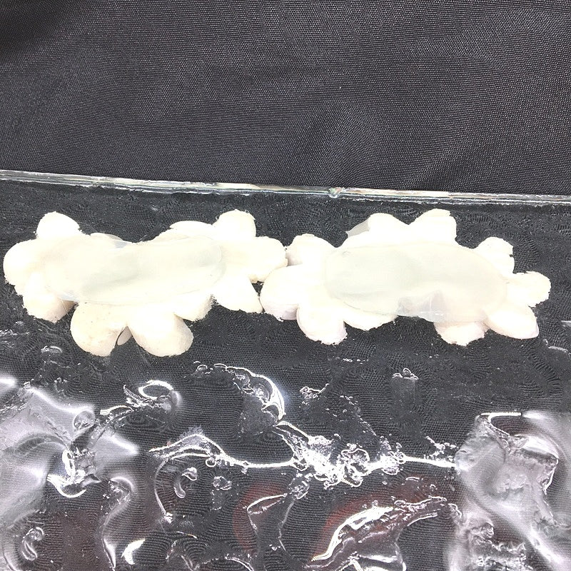 Classique Design 3 Pce Glassware Home Decor Plate Set White Hibiscus Floral NEW