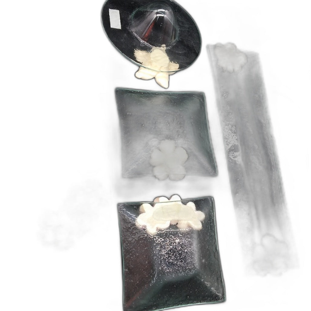 Classique Design 5 Piece Multicoloured Home Decor Glassware Set Floral Theme NEW