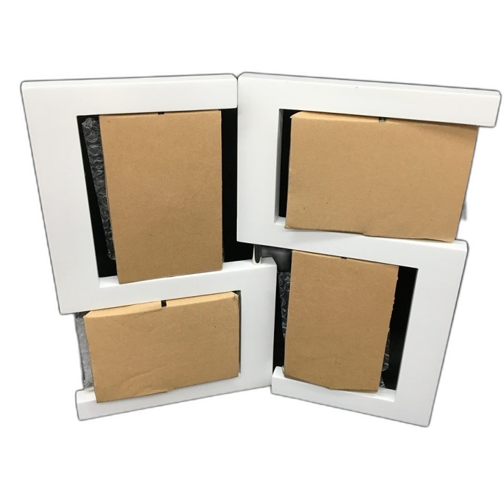 Unigift Metallicus White 'S' Shape Quad Swing & Spin 8-Photo Frame NEW