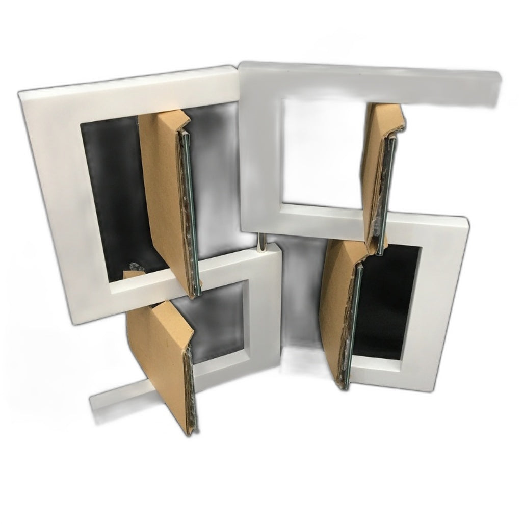 Unigift Metallicus White 'S' Shape Quad Swing & Spin 8-Photo Frame NEW