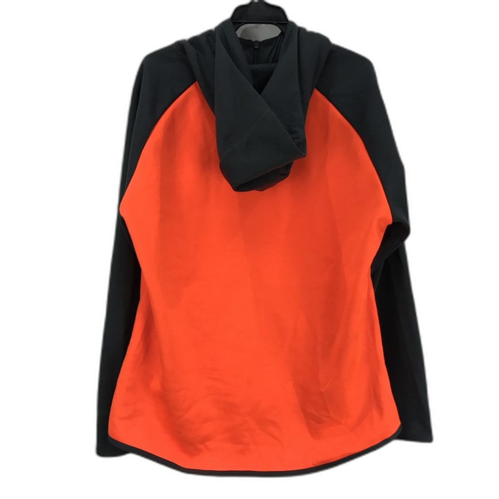 BAD Workwear Orange Fluoro Neon Orange&Grey Zip-Up Hoodie Ladies Size XL