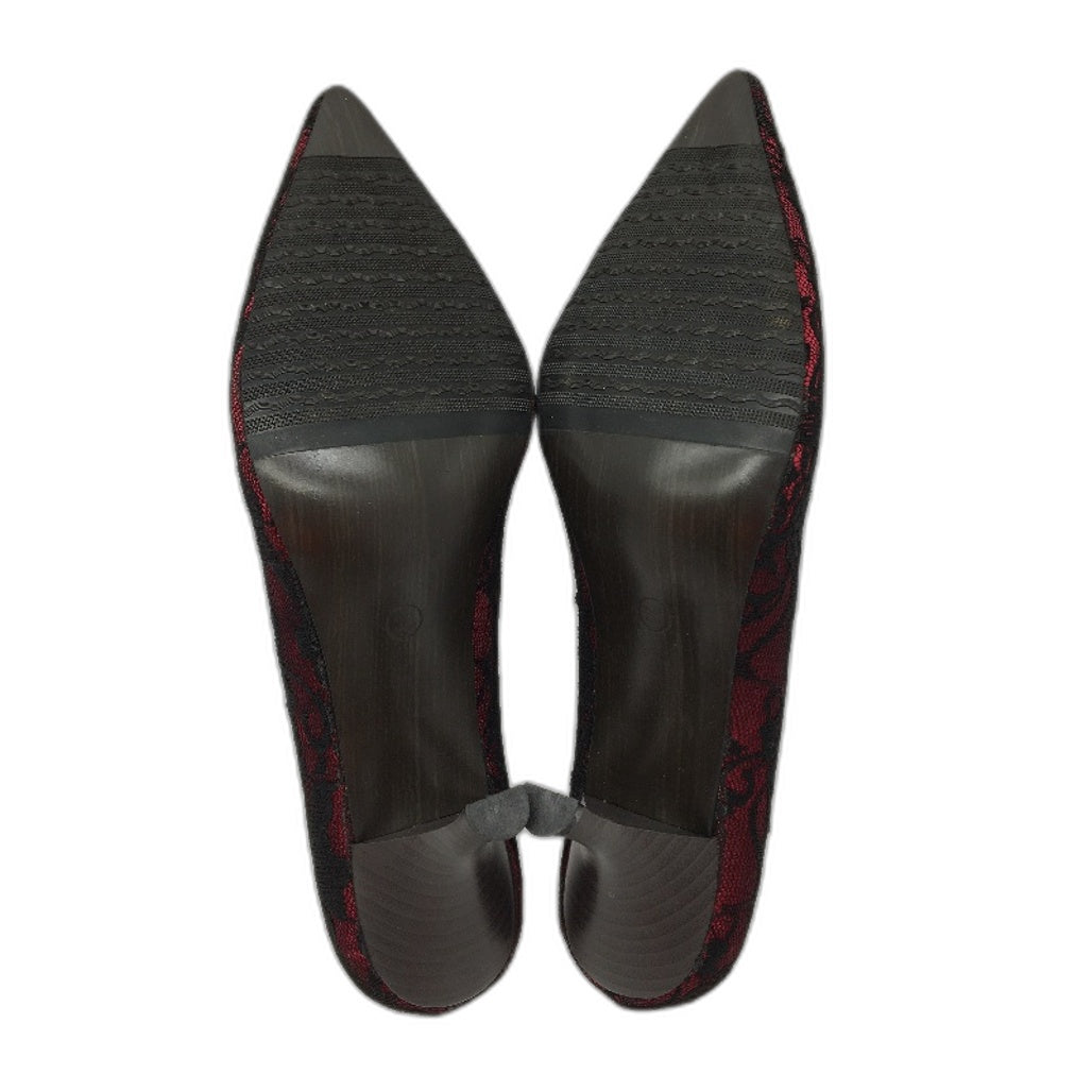 VG Design Madonna Black Red Lace Accented Pointed Toe Ladies Heel NEW