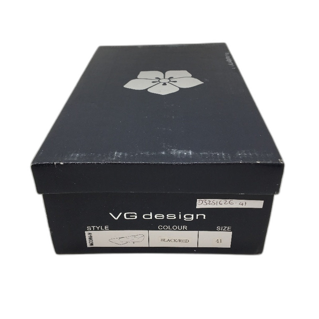 VG Design Madonna Black Red Lace Accented Pointed Toe Ladies Heel NEW