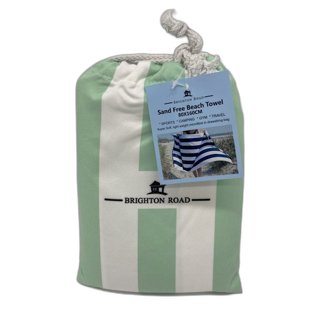 Brighton Road Sand Free Lightweight Microfibre Beach Towel In Carry Bag NEW