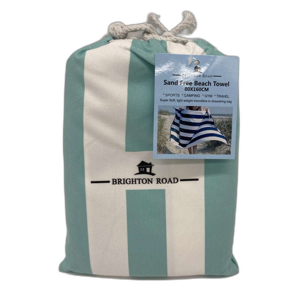 Brighton Road Sand Free Lightweight Microfibre Beach Towel In Carry Bag NEW
