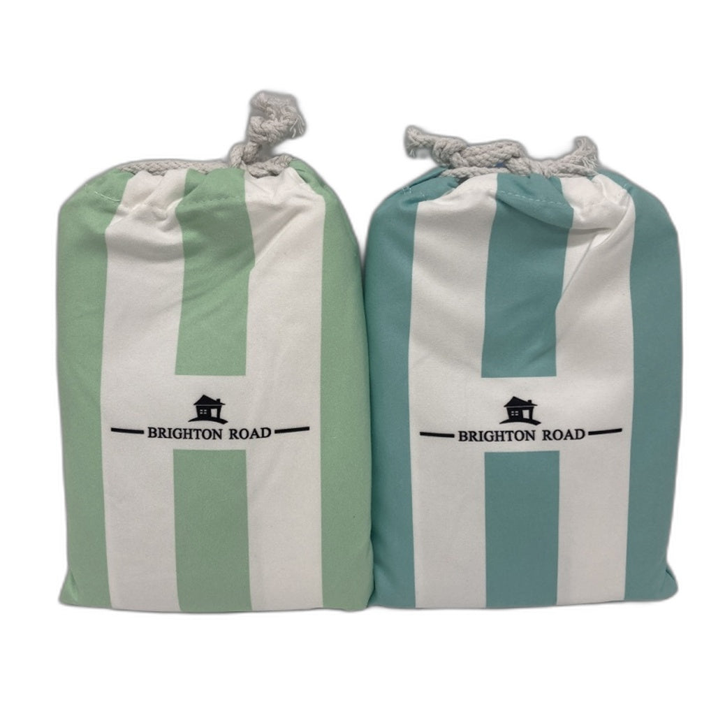 Brighton Road 2Pck Sand Free Lightweight Microfibre Beach Towel In Carry Bag NEW