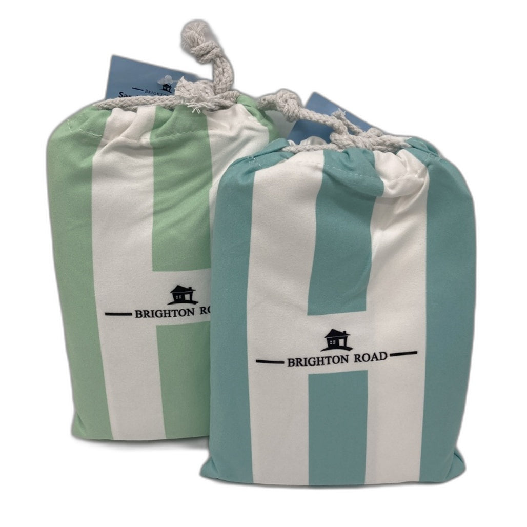 Brighton Road 2Pck Sand Free Lightweight Microfibre Beach Towel In Carry Bag NEW