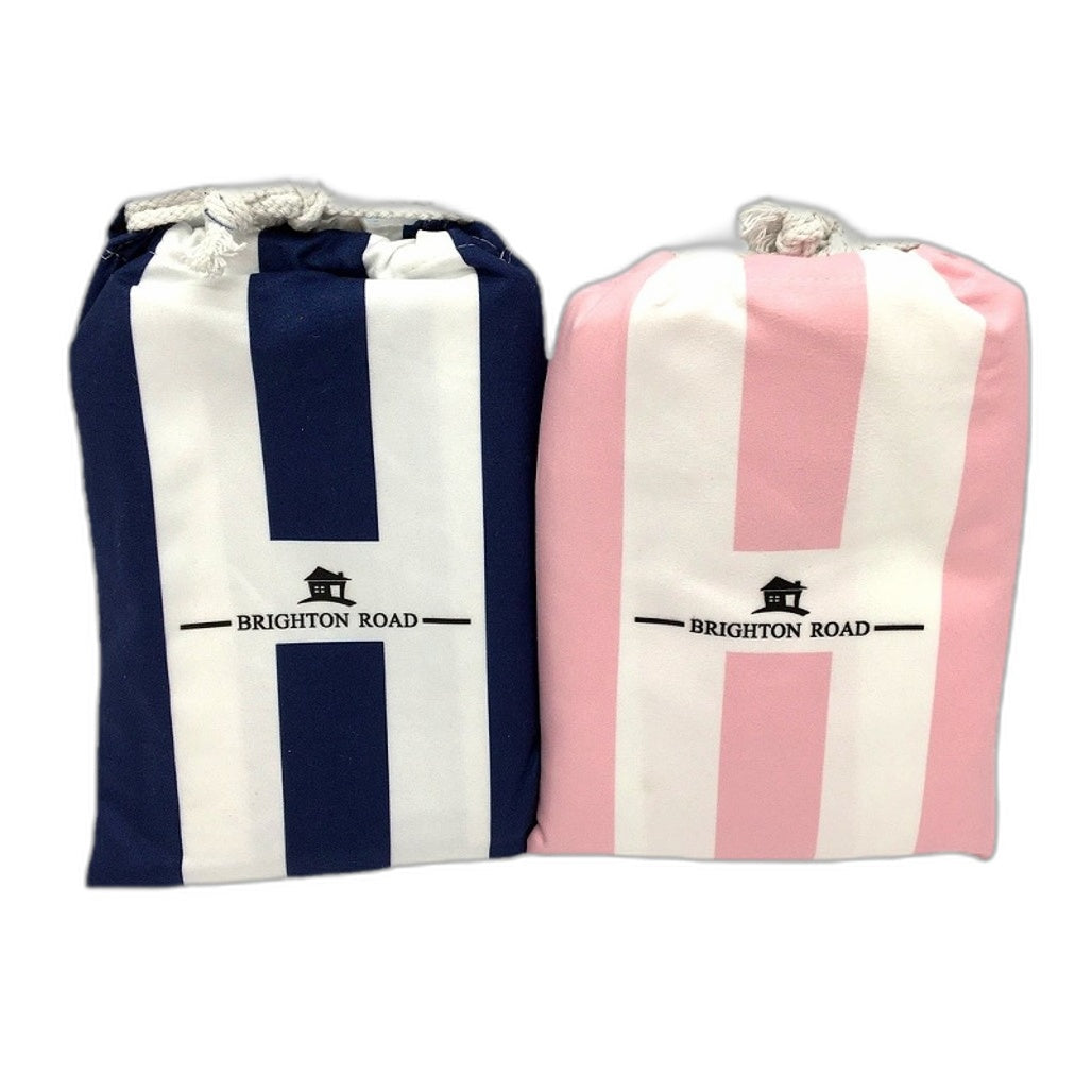 Brighton Road 2Pck Sand Free Lightweight Microfibre Beach Towel In Carry Bag NEW