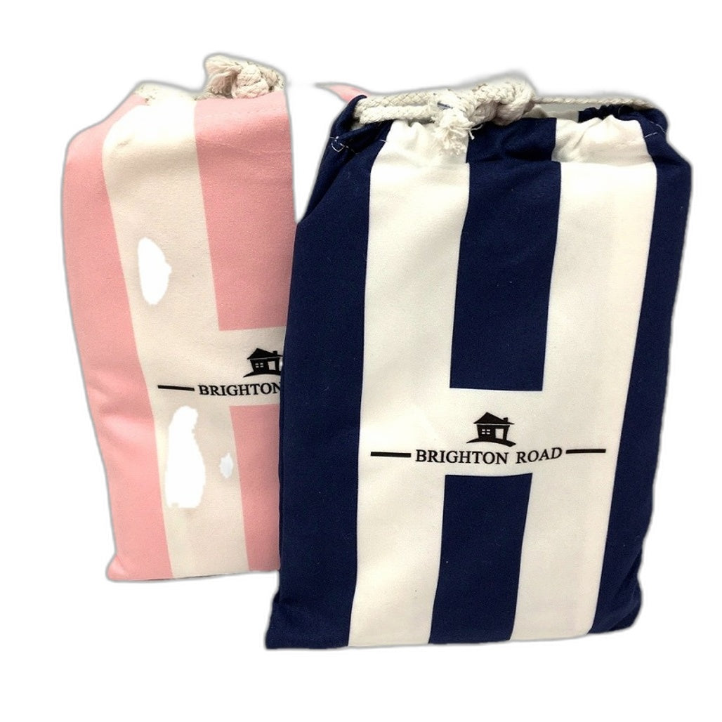 Brighton Road 2Pck Sand Free Lightweight Microfibre Beach Towel In Carry Bag NEW