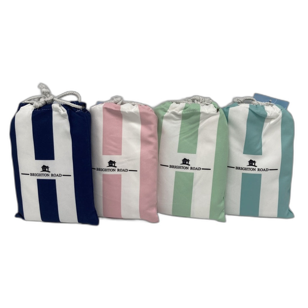 Brighton Road 4Pck Sand Free Lightweight Microfibre Beach Towel In Carry Bag NEW